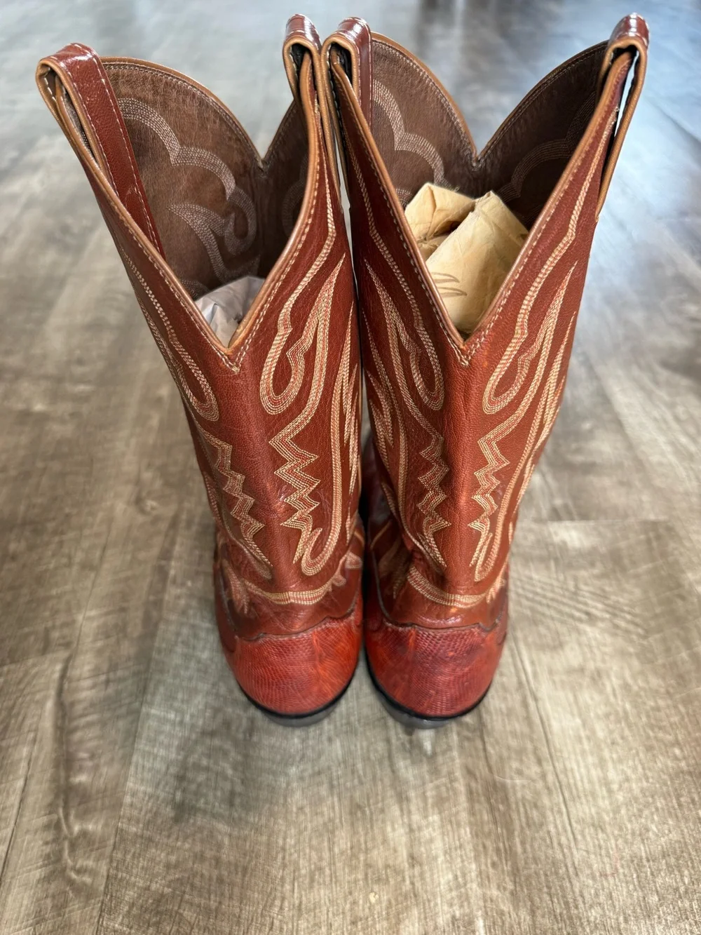 Mens Vintage Justin 8303 Teju Lizard Exotic Cowboy Western Boots sz 10.5 E